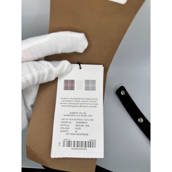 BURBERRY DETANCHABLE ZIP POCKET VISOR/ HAT WITH FRONT LOGO, PALLADIUM HARDWARE - Picture 7 of 8